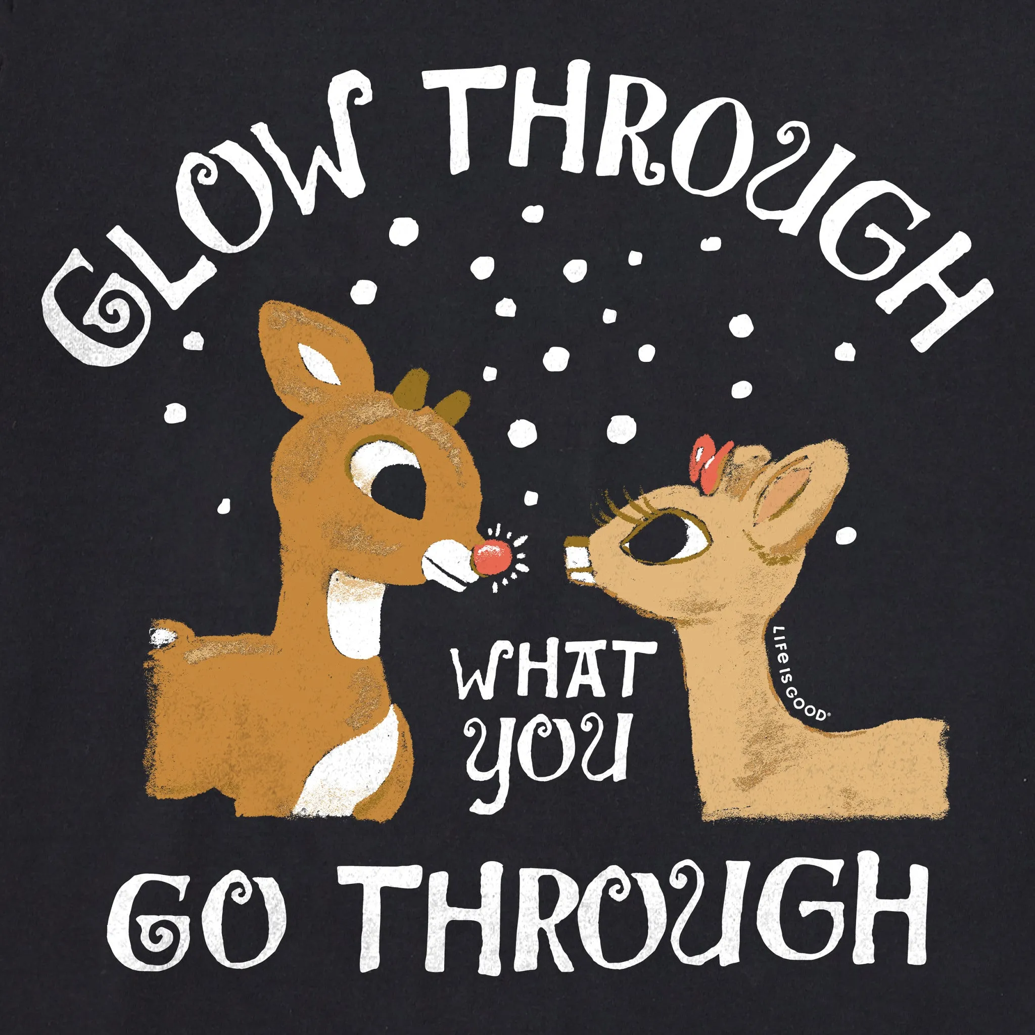 Women's Glow Through What You Go Through Rudolph Long Sleeve Crusher Tee sold by Life is Good product image thumbnail 2