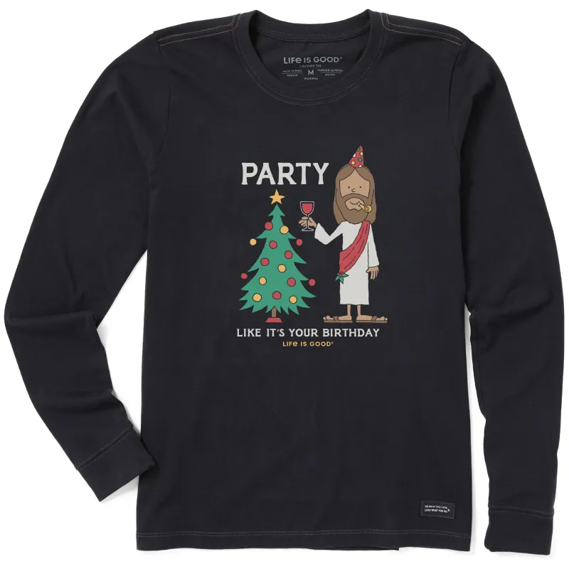 Women's Party Like It's Your Birthday Long Sleeve Crusher Tee sold by Life is Good