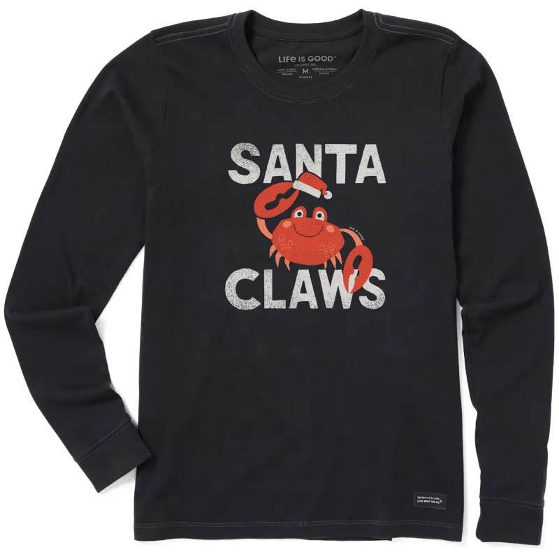 Women's Santa Claws Crab Long Sleeve Crusher Tee sold by Life is Good