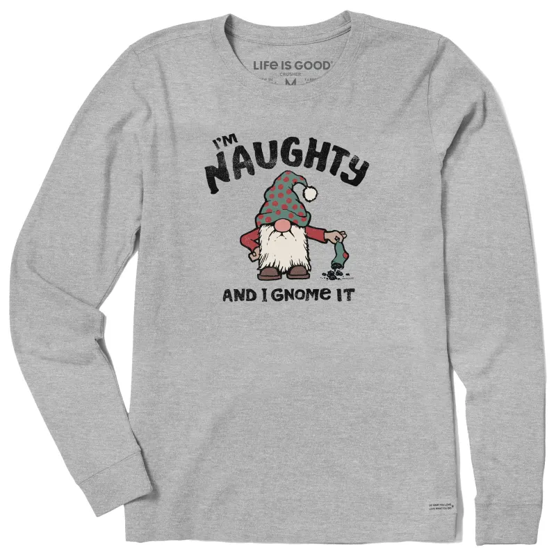 Women's Naughty Gnome Long Sleeve Crusher Tee made by Life is Good