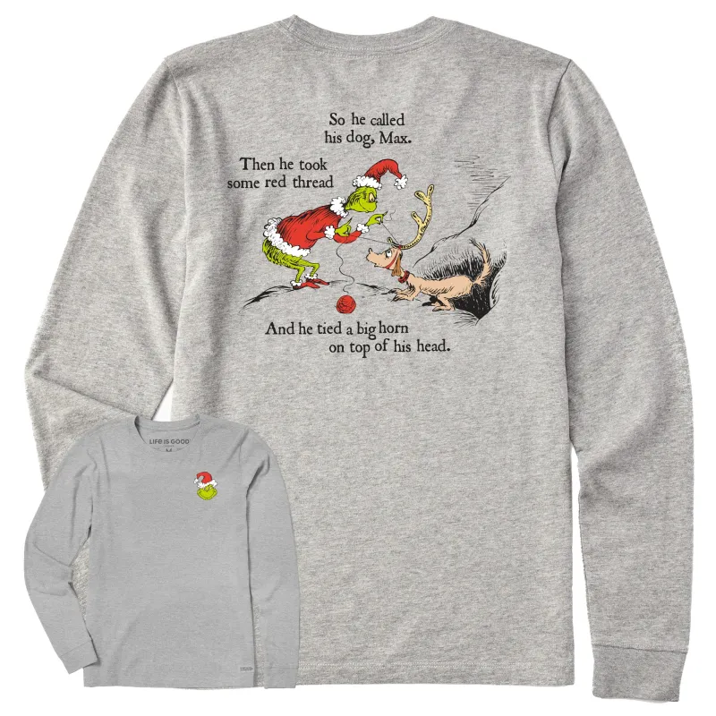 Women's Grinch & Max  Big Horns Long Sleeve Crusher Tee made by Life is Good