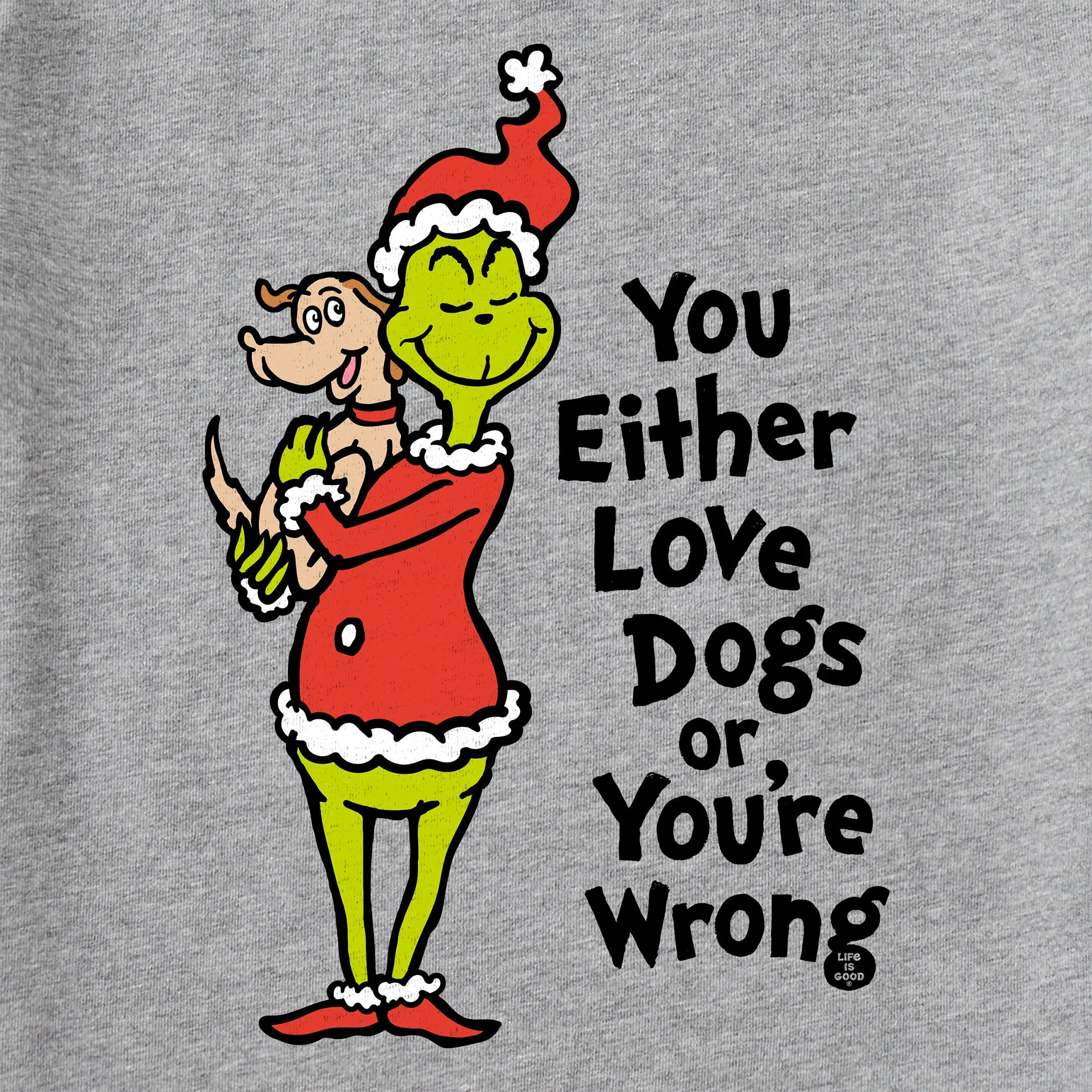 Women's Love Dogs Grinch & Max Long Sleeve Crusher Tee sold by Life is Good product image thumbnail 2