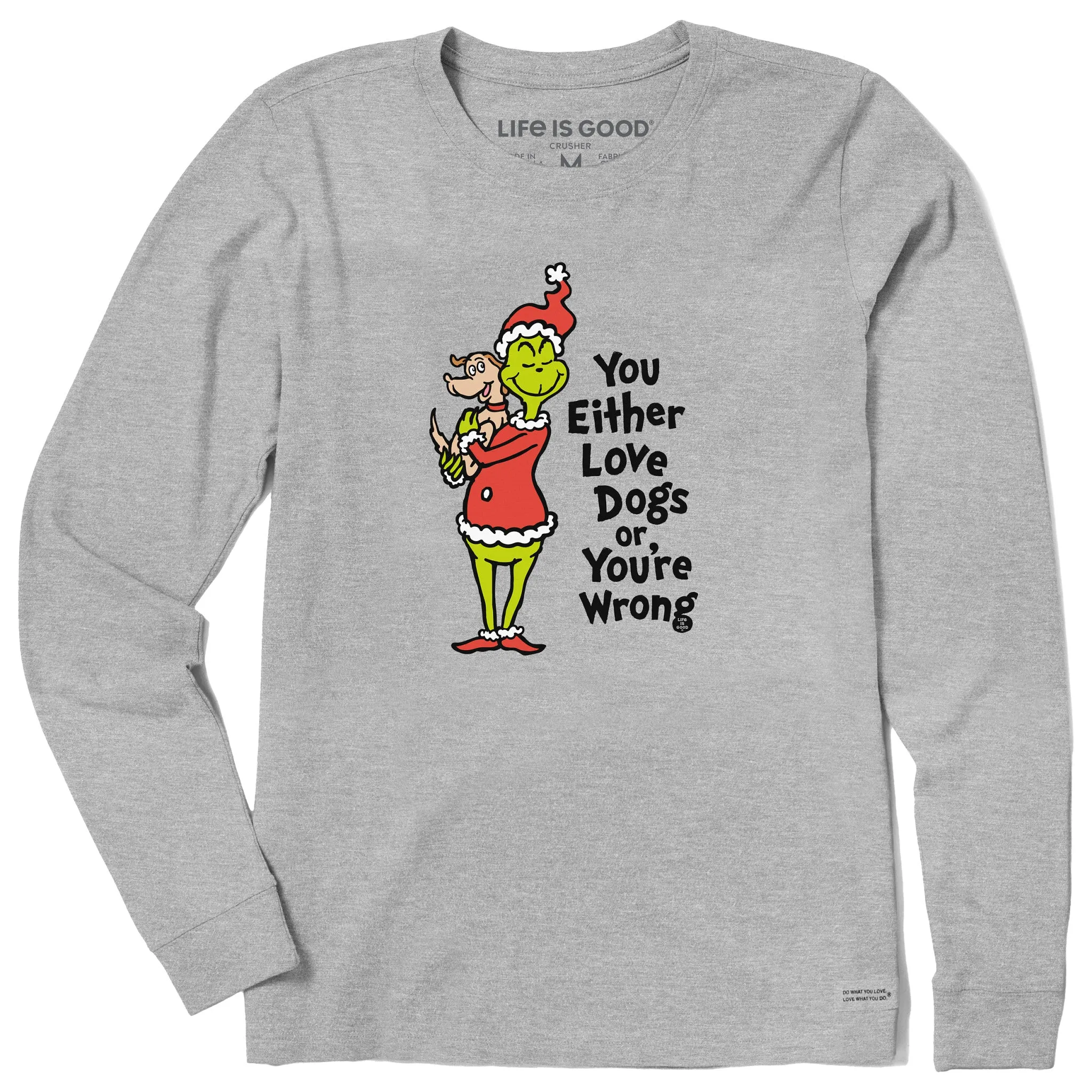 Women's Love Dogs Grinch & Max Long Sleeve Crusher Tee sold by Life is Good