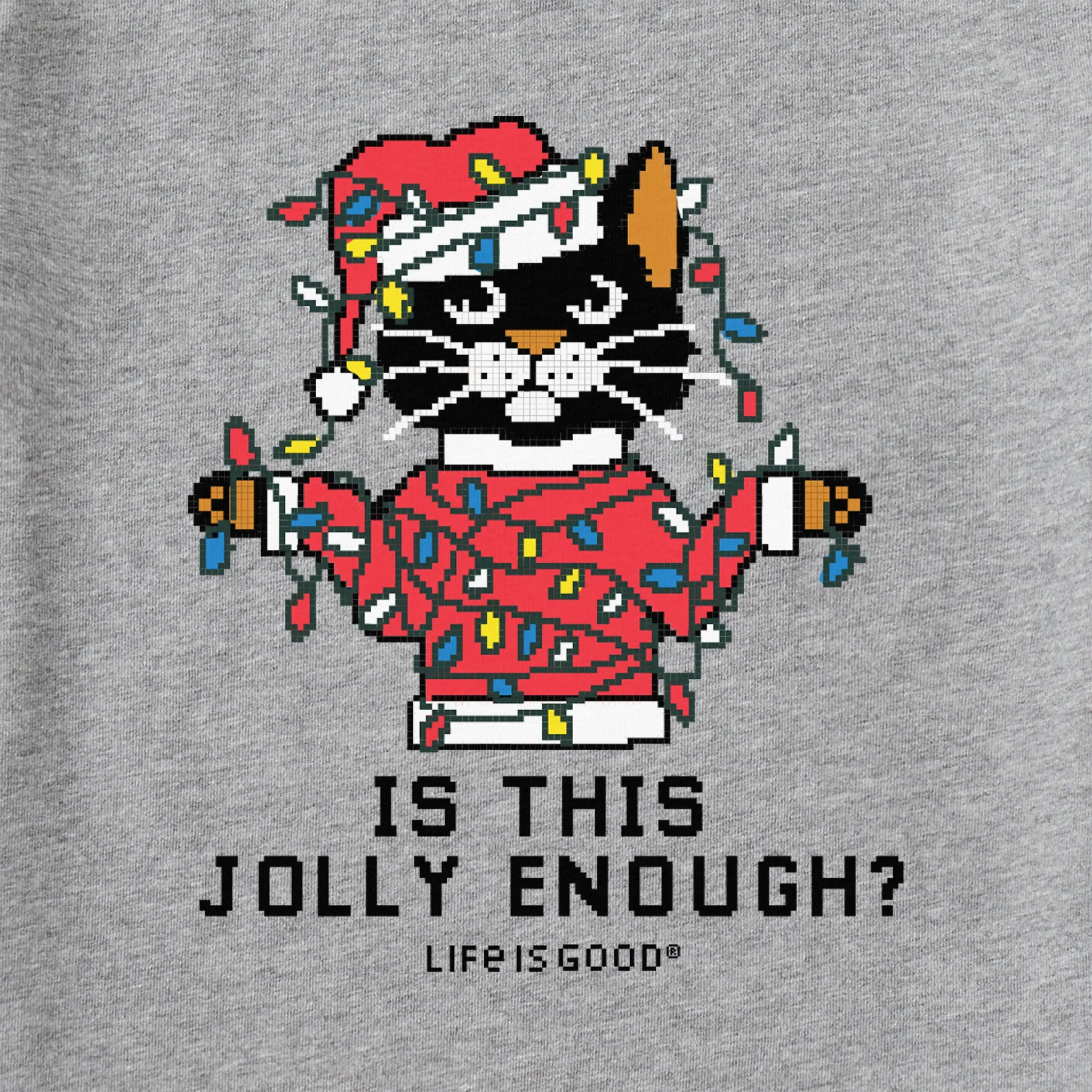 Women's Ugly Sweater Santa Cat Long Sleeve Crusher Tee sold by Life is Good product image thumbnail 2