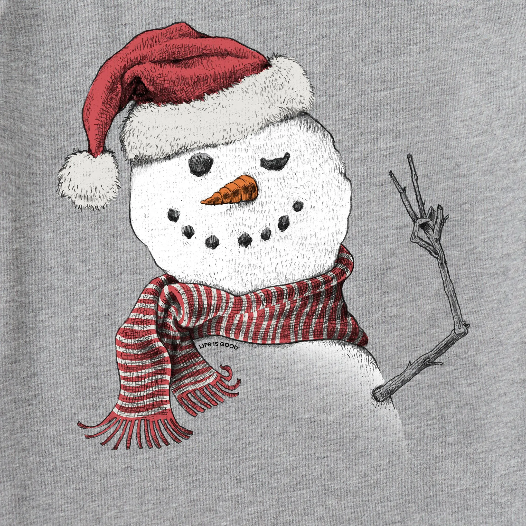 Women's Santa Snowman Peace Long Sleeve Crusher Tee sold by Life is Good product image thumbnail 2