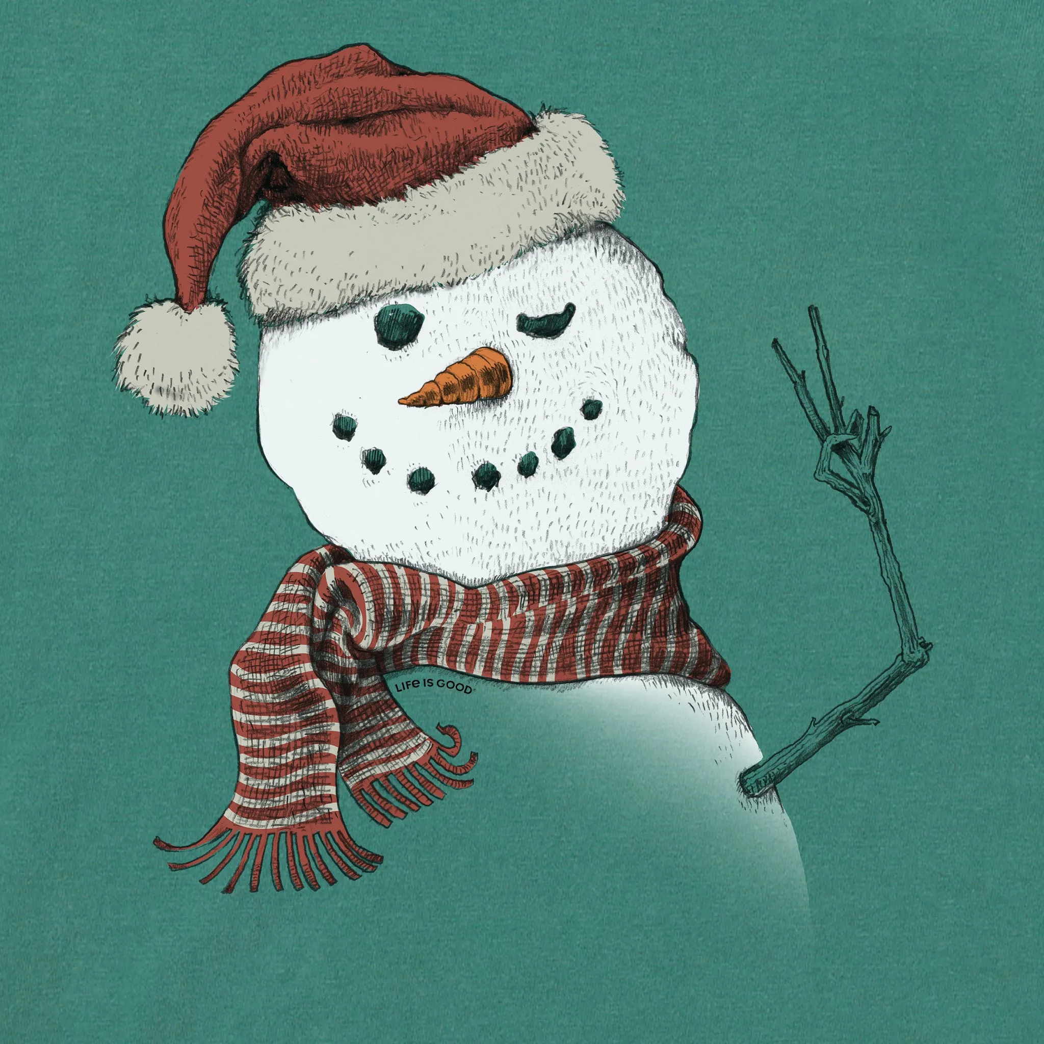 Women's Santa Snowman Peace Long Sleeve Crusher Tee sold by Life is Good product image thumbnail 4