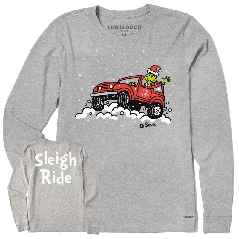 Women's Sleigh Ride Grinch ATV Long Sleeve Crusher Tee made by Life is Good