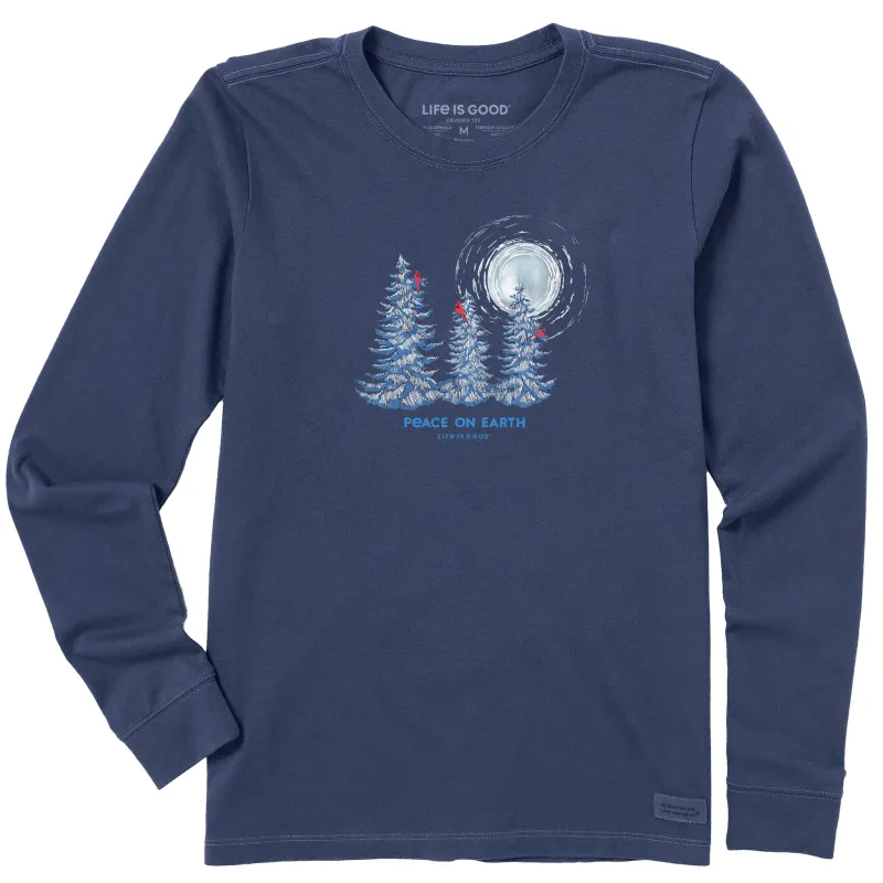 Women's Cardinals and Pines Peace on Earth Long Sleeve Crusher Tee sold by Life is Good
