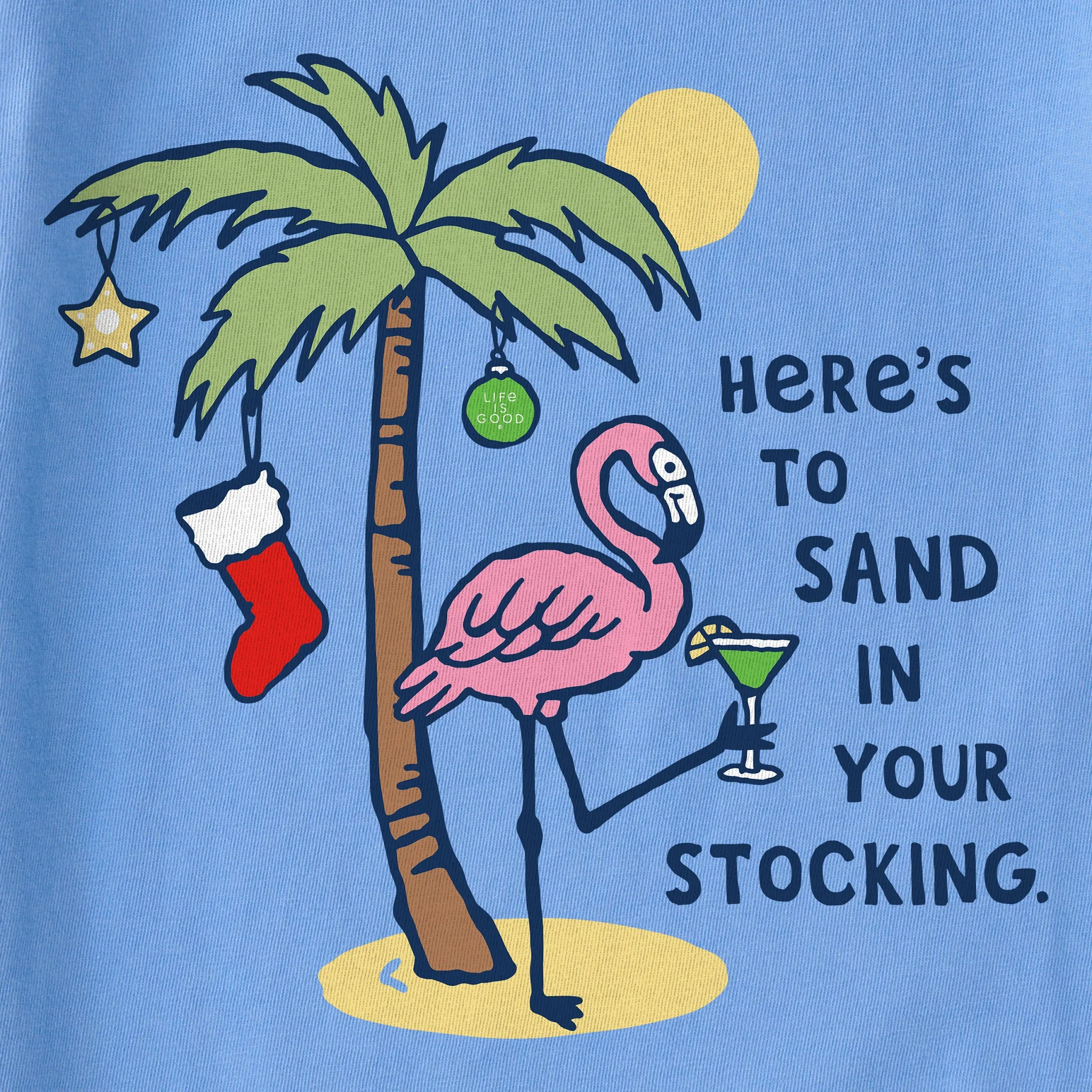 Women's Flamingo Sand in your Stocking Long Sleeve Crusher Vee sold by Life is Good product image thumbnail 2
