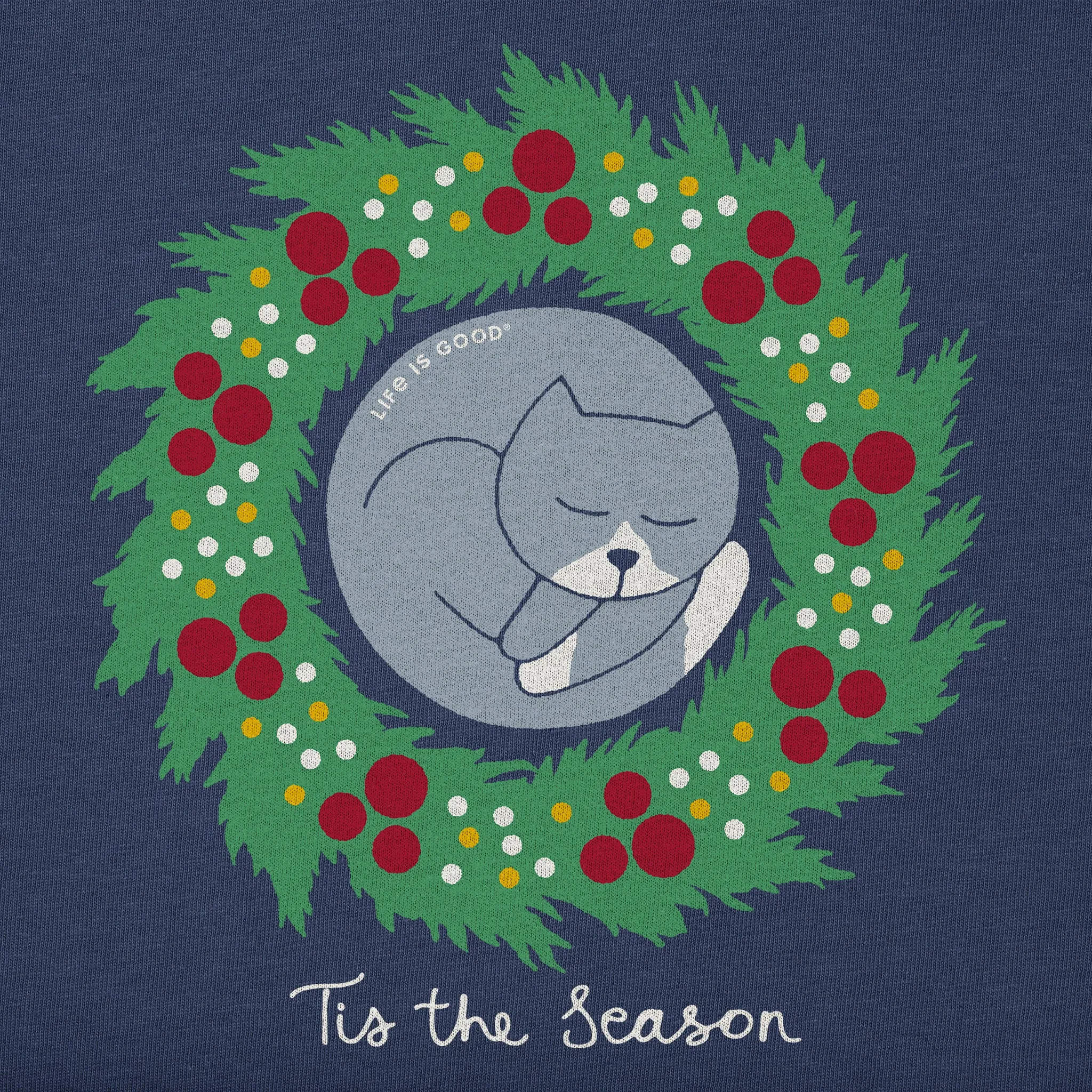 Women's Tis the Season Cat Nap Long Sleeve Crusher Vee sold by Life is Good product image thumbnail 2