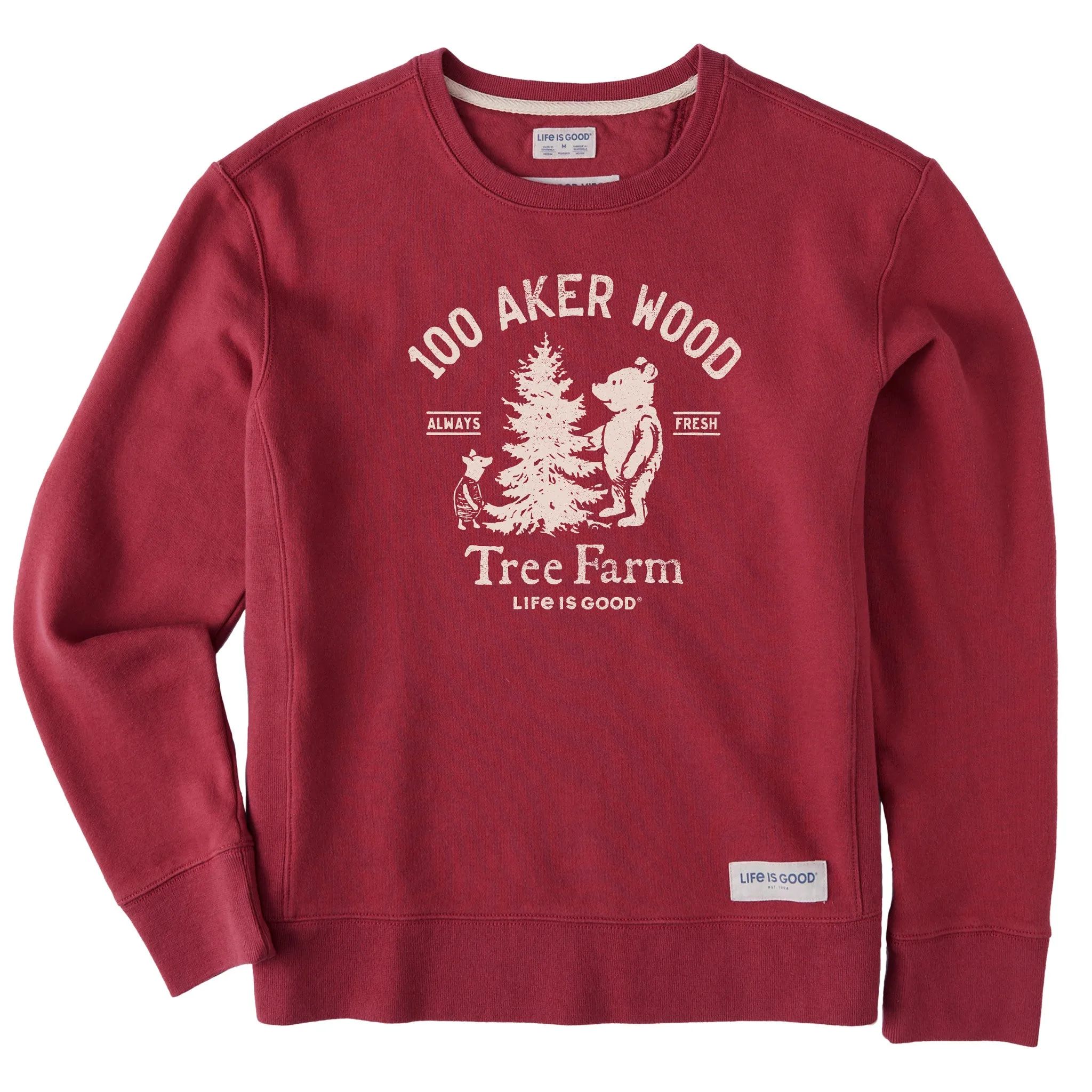 Women's Winnie 100 Aker Tree Farm Simply True Fleece Crew sold by Life is Good