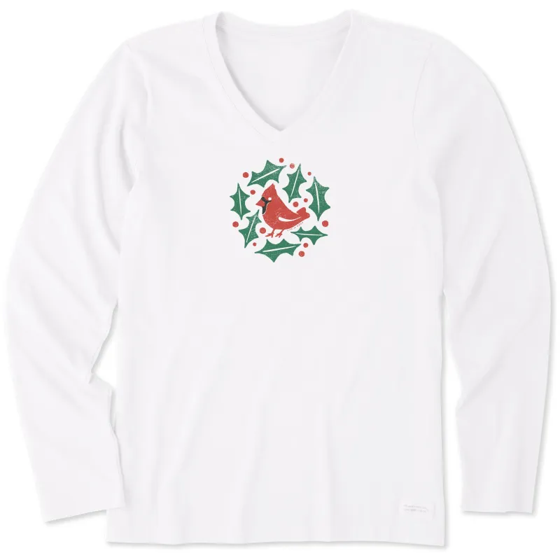 Women's Holly Cardinal Long Sleeve Crusher Vee made by Life is Good