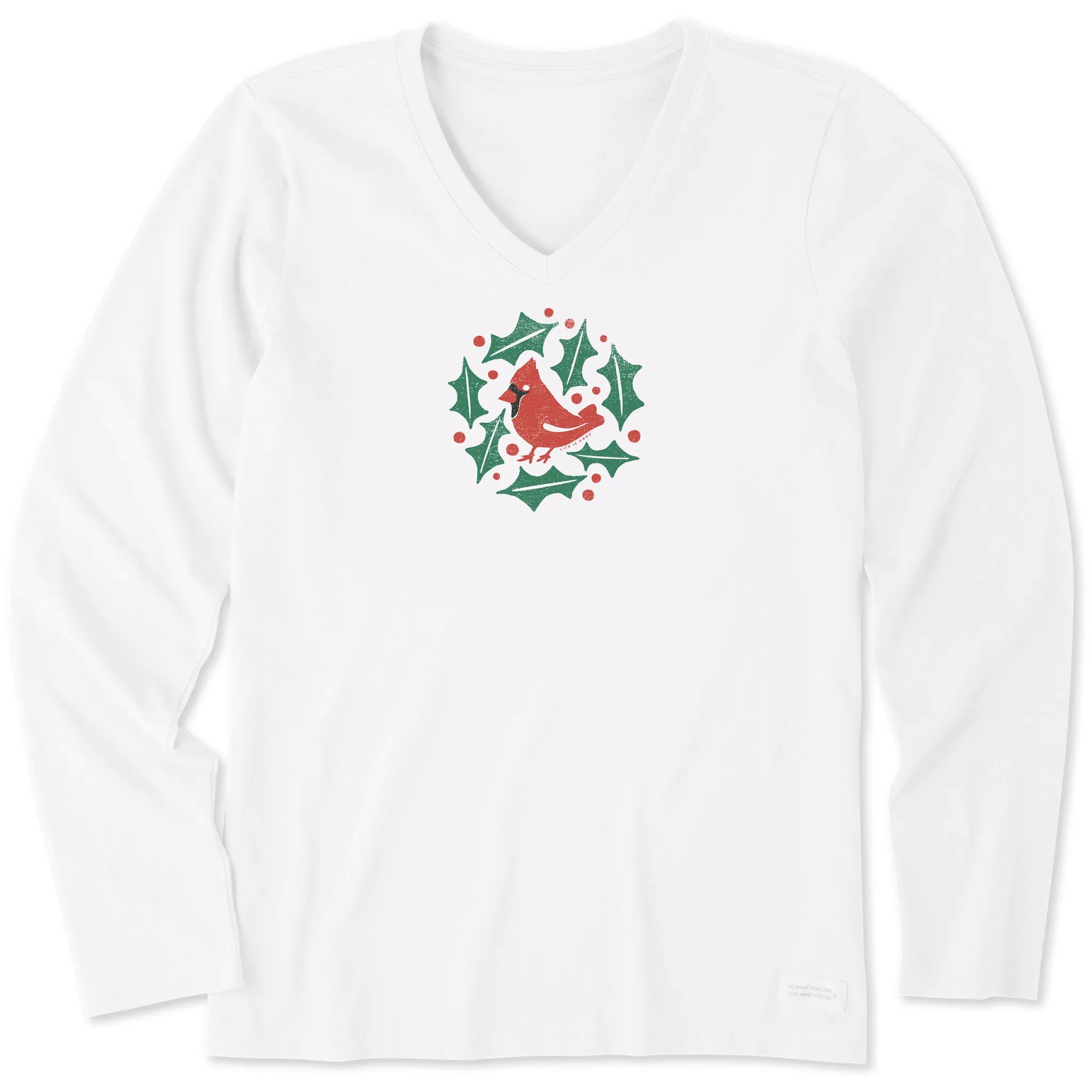 Women's Holly Cardinal Long Sleeve Crusher Vee sold by Life is Good