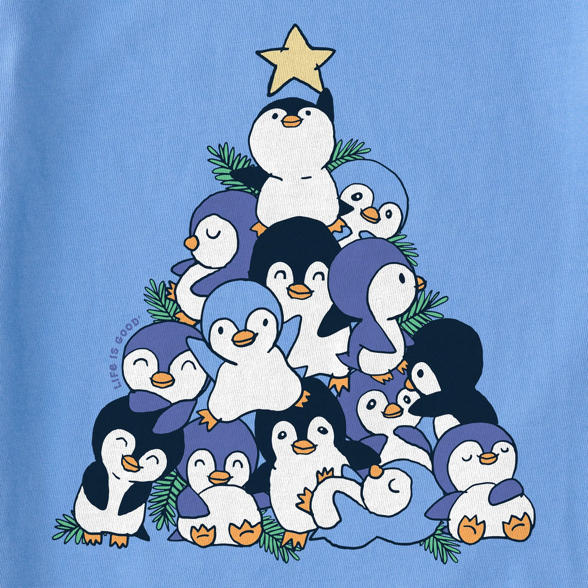Women's Penguin Christmas Tree Long Sleeve Crusher Vee sold by Life is Good product image thumbnail 2