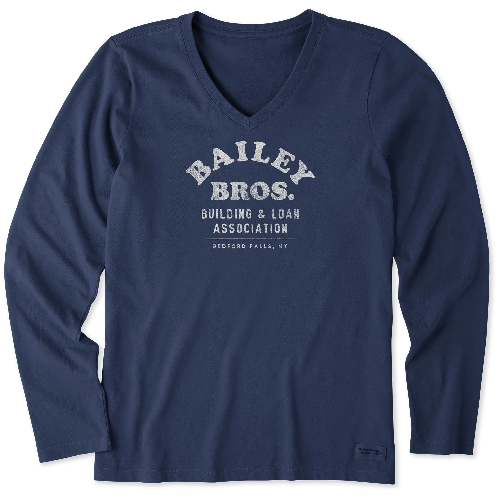 Women's Bailey Bros. Building & Loan Assoc. Long Sleeve Crusher Vee sold by Life is Good