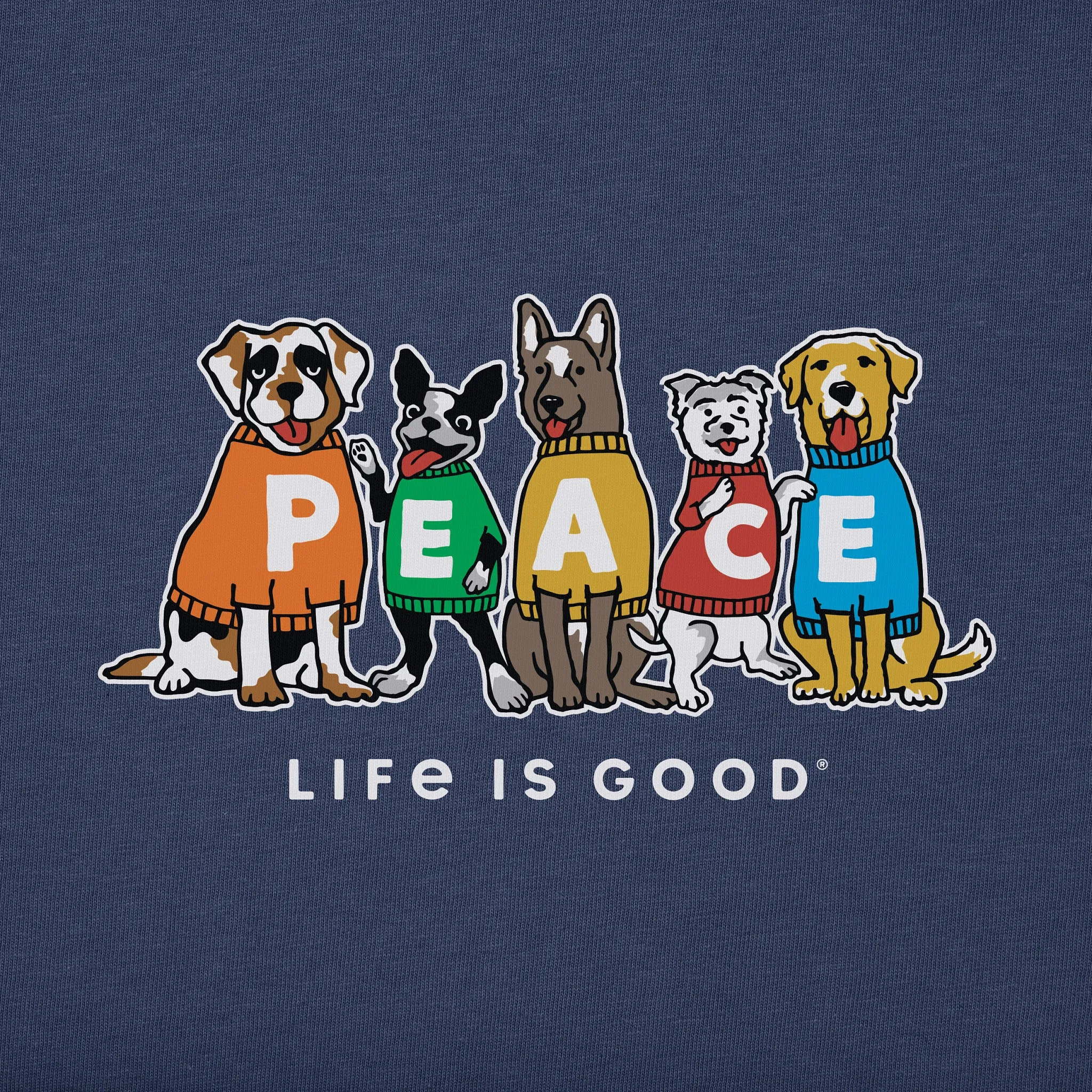 Women's Peace Dogs Long Sleeve Crusher Vee sold by Life is Good product image thumbnail 2