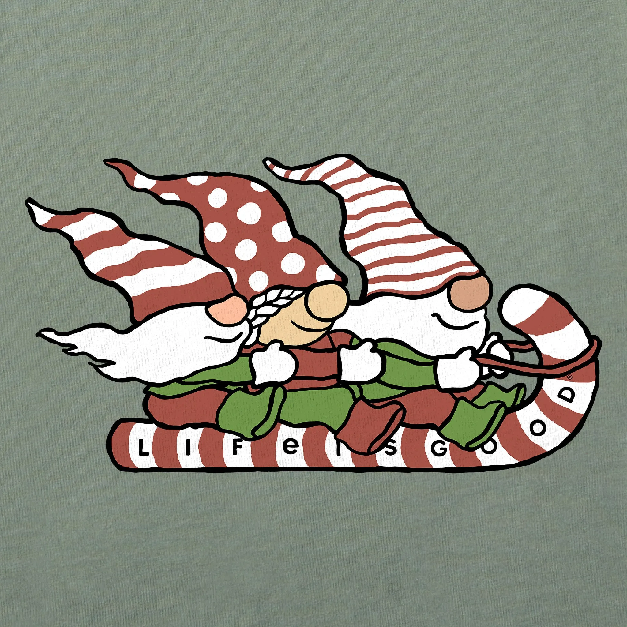 Women's Gnome Toboggan Ride Long Sleeve Crusher Vee sold by Life is Good product image thumbnail 2