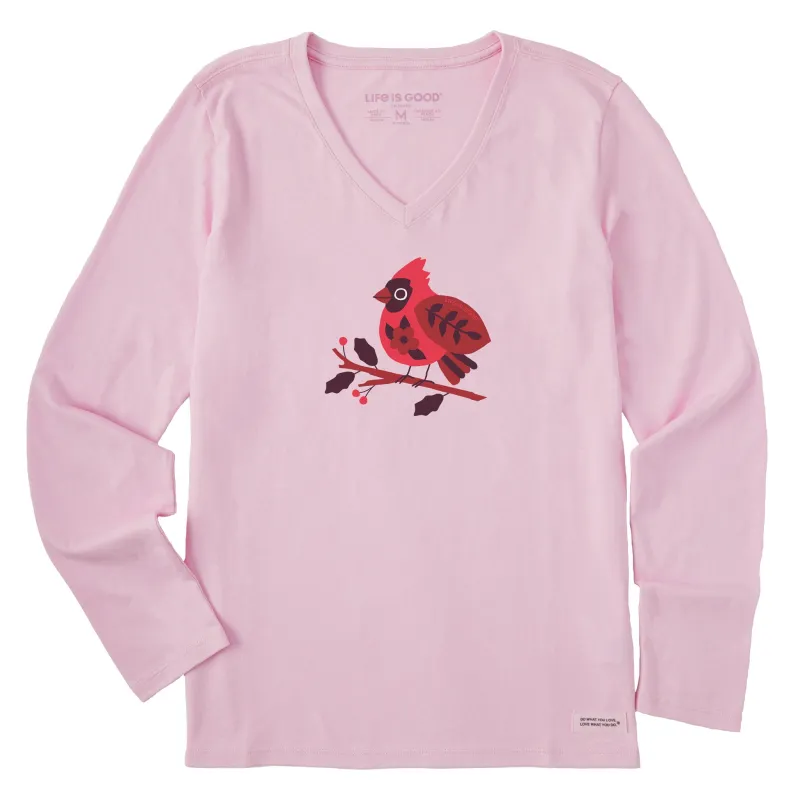 Women's Chubby Cardinal Long Sleeve Crusher Vee made by Life is Good