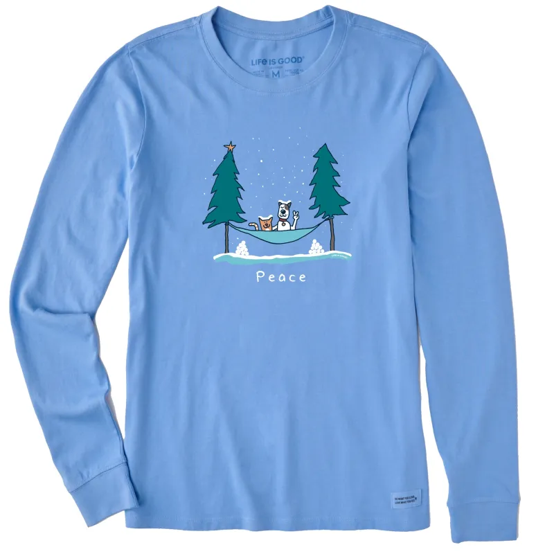 Women's Peace Holiday Hammock Long Sleeve Crusher Tee made by Life is Good