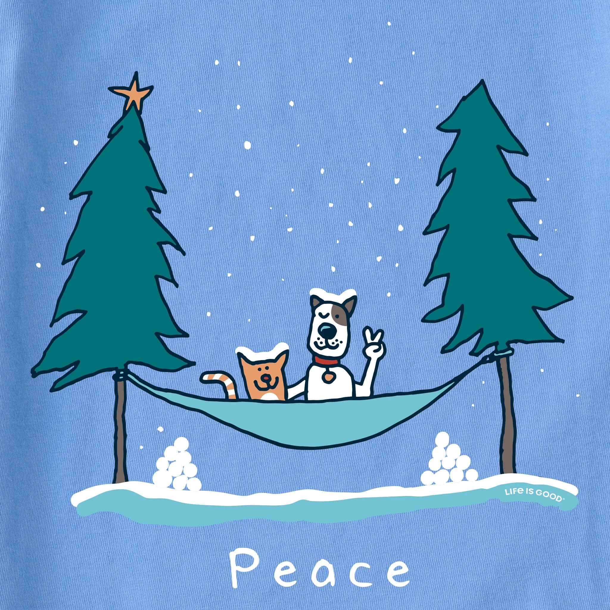 Women's Peace Holiday Hammock Long Sleeve Crusher Tee sold by Life is Good product image thumbnail 2