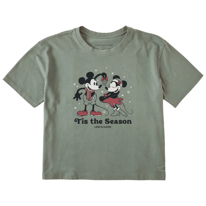 Women's Tis The Season Willie Mistletoe Short Sleeve Crusher Boxy Tee sold by Life is Good