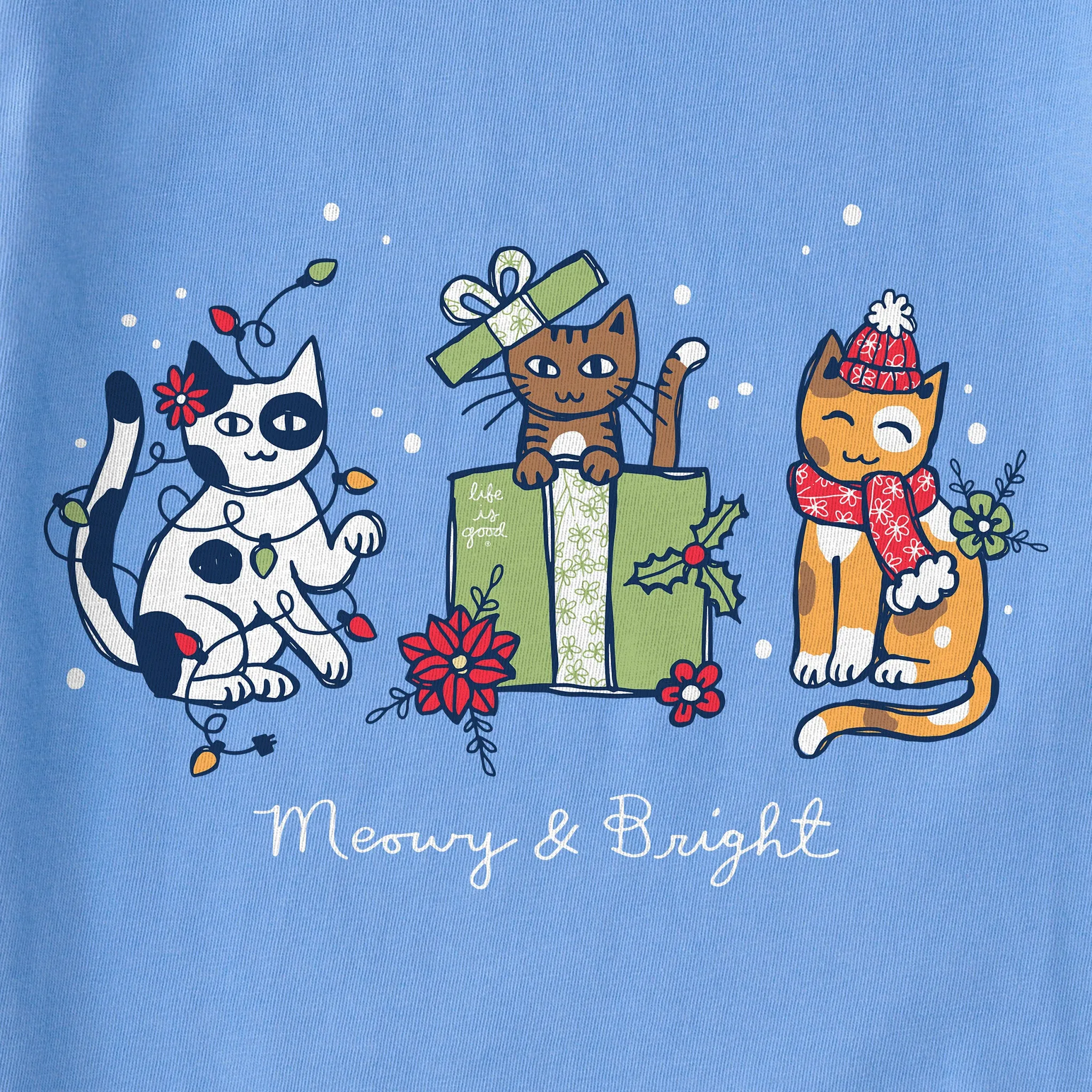 Women's Meowy & Bright Winter Kitties Long Sleeve Crusher Tee sold by Life is Good product image thumbnail 2