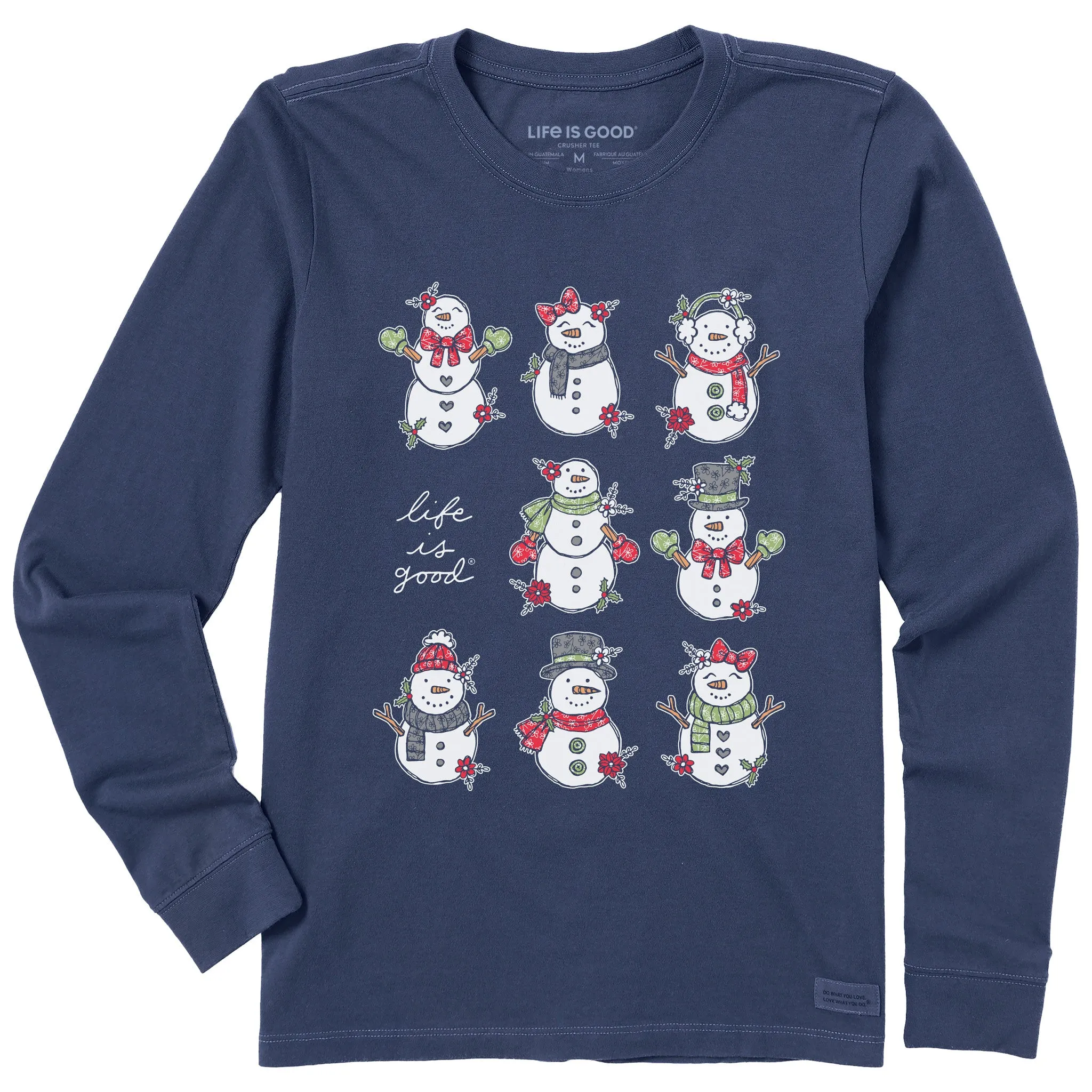 Women's Xmas Snowman Grid Long Sleeve Crusher Tee sold by Life is Good product image thumbnail 3
