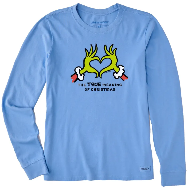 Women's True Meaning Heart Hands Long Sleeve Crusher Tee sold by Life is Good