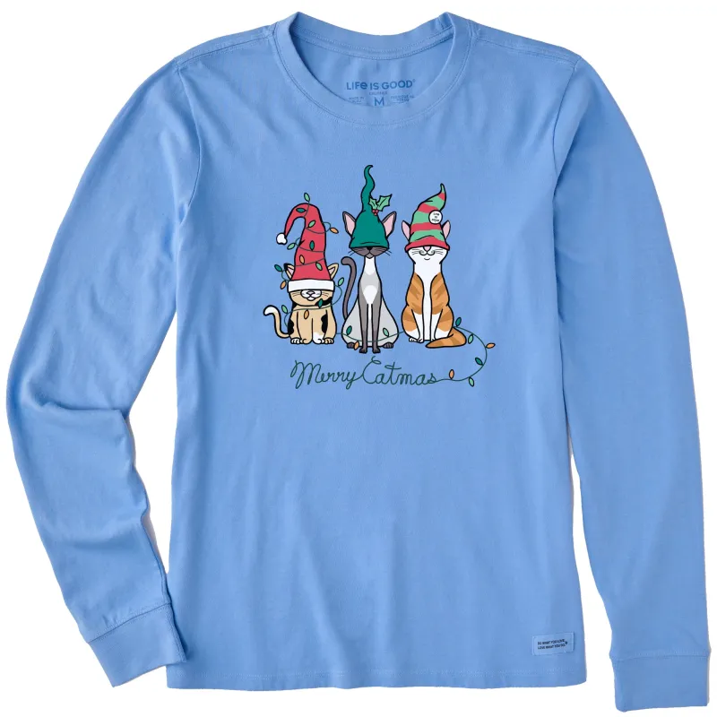 Women's Gnome Cats Long Sleeve Crusher Tee sold by Life is Good