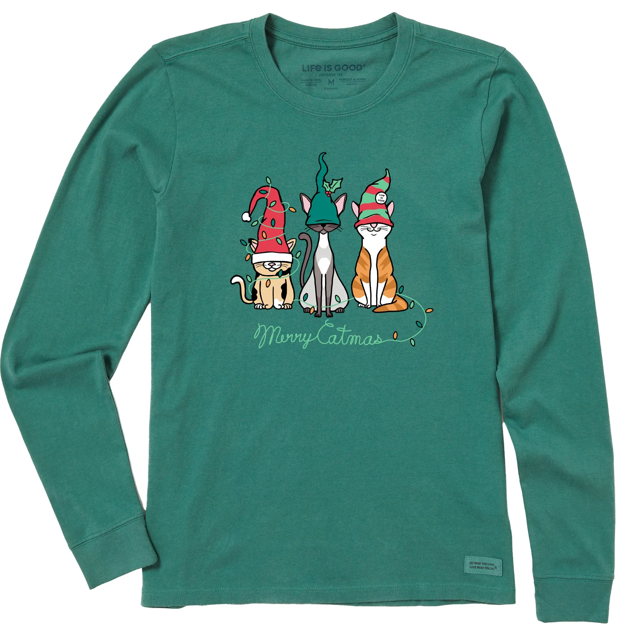 Women's Gnome Cats Long Sleeve Crusher Tee sold by Life is Good product image thumbnail 3