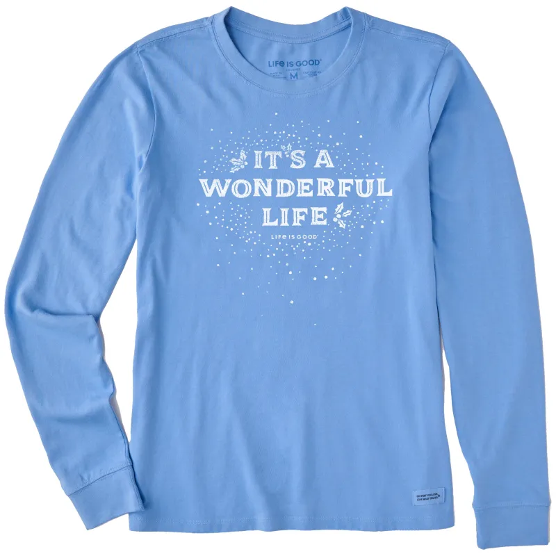Women's Wordsmith It's a Wonderful Life Holly Long Sleeve Crusher Tee made by Life is Good