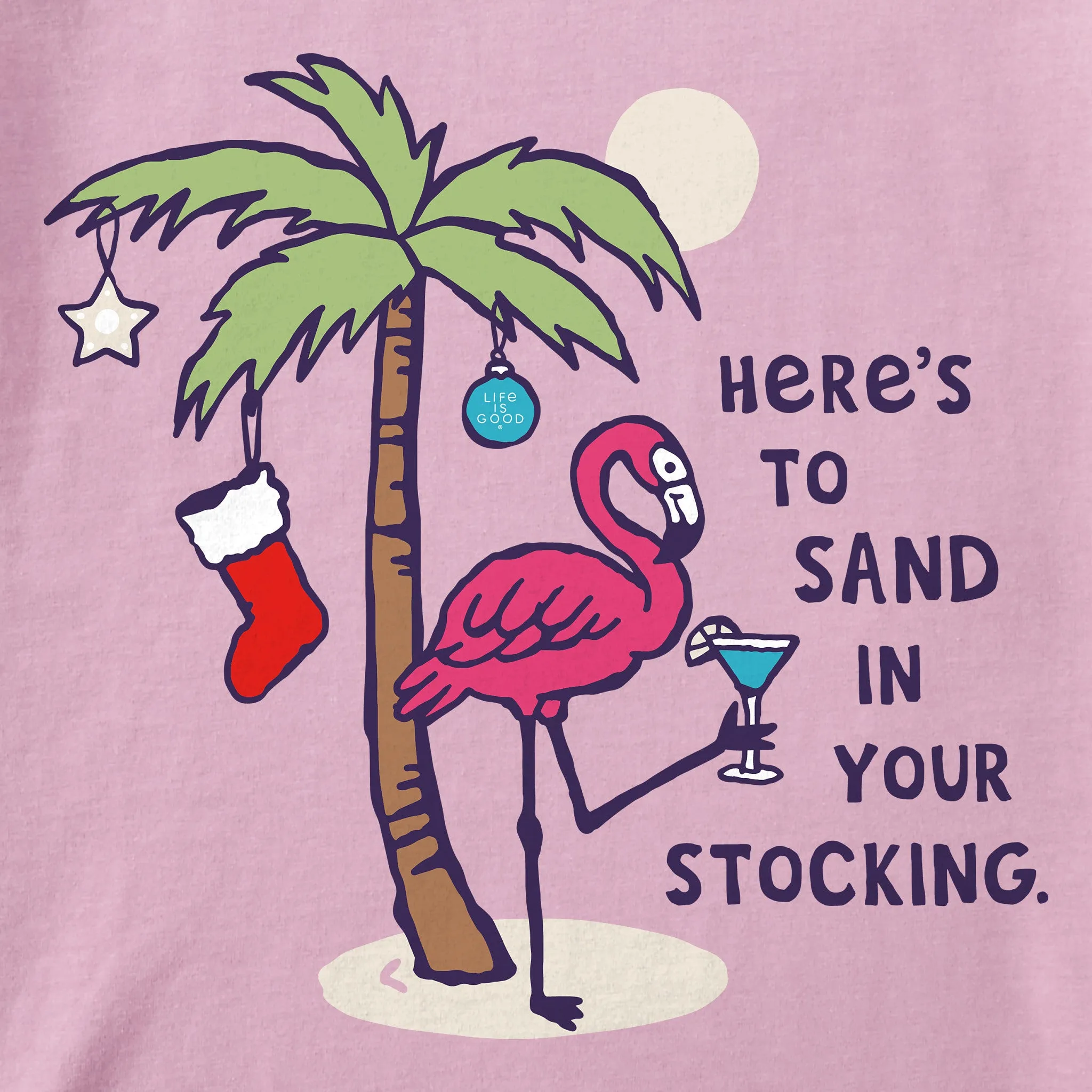 Women's Flamingo Sand in your Stocking Long Sleeve Crusher Tee sold by Life is Good product image thumbnail 4