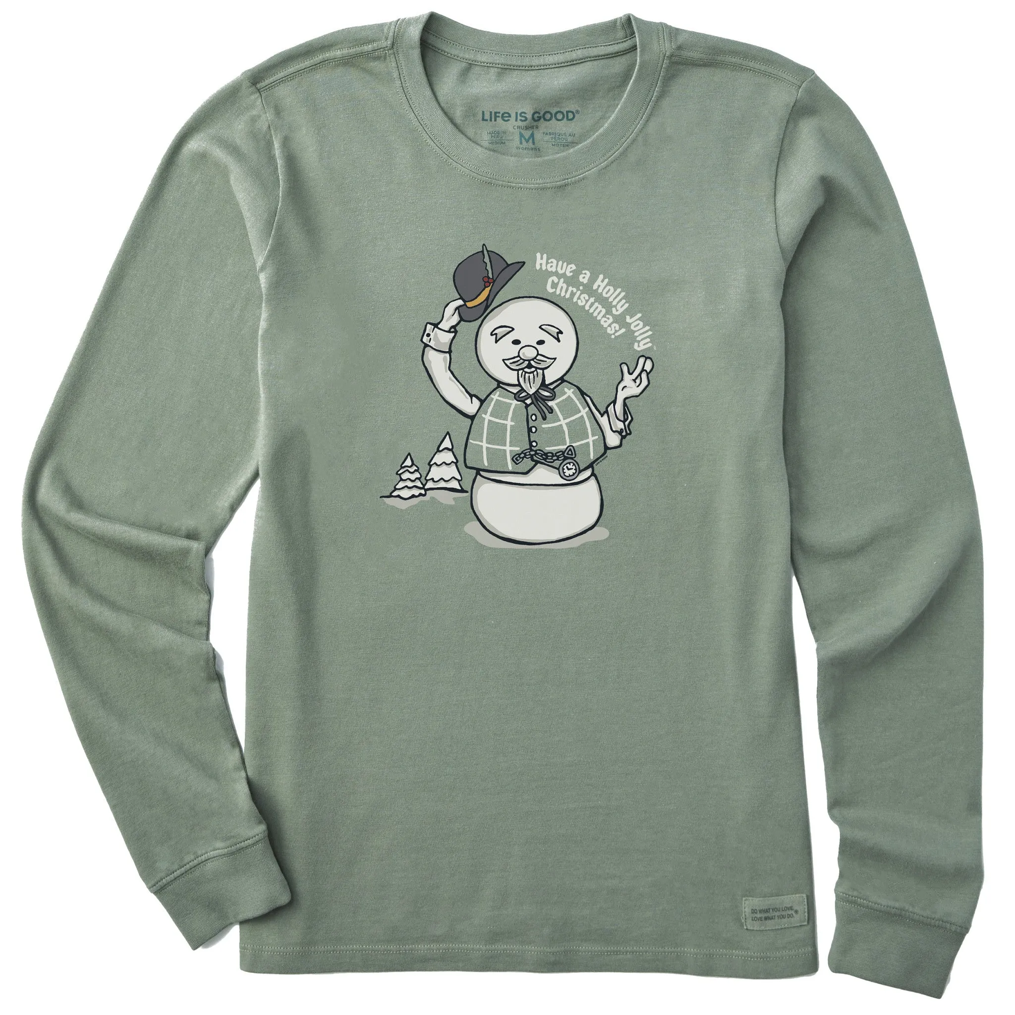 Women's Sam Have a Holly Jolly Christmas Long Sleeve Crusher Tee sold by Life is Good product image thumbnail 4