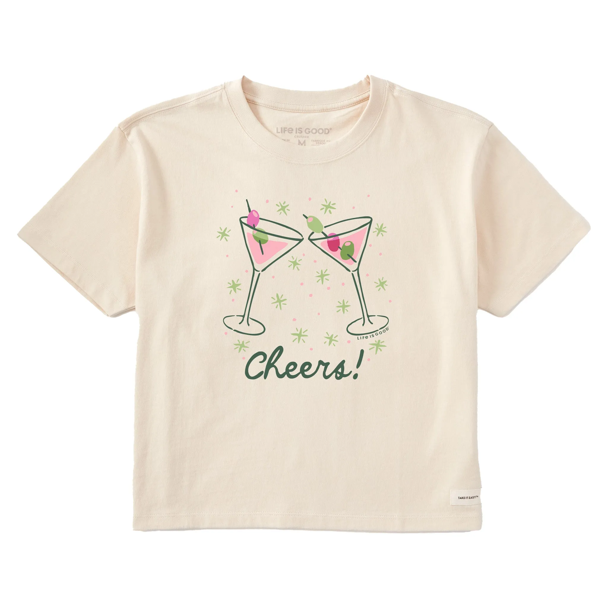 Women's Holiday Martinis Short Sleeve Crusher Boxy Tee sold by Life is Good