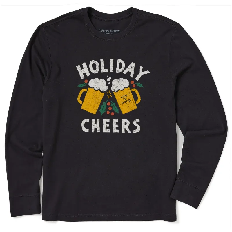 Men's Holiday Cheers Long Sleeve Crusher Tee sold by Life is Good