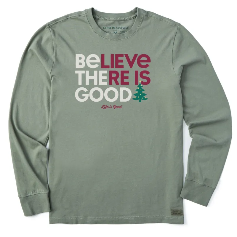 Men's Be the Good Tree Long Sleeve Crusher Tee sold by Life is Good