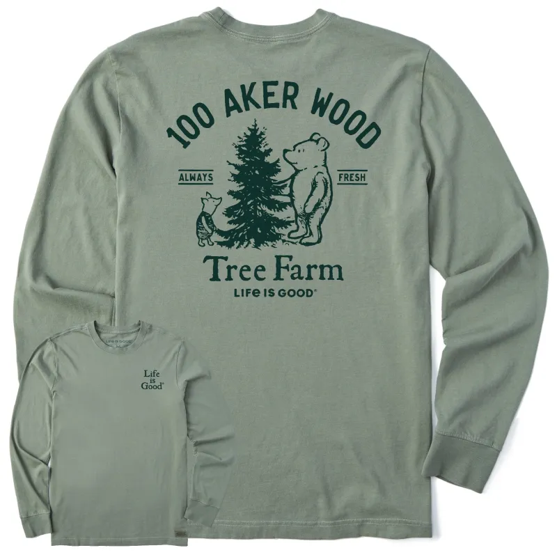 Men's Winnie 100 Aker Tree Farm Long Sleeve Crusher Tee sold by Life is Good