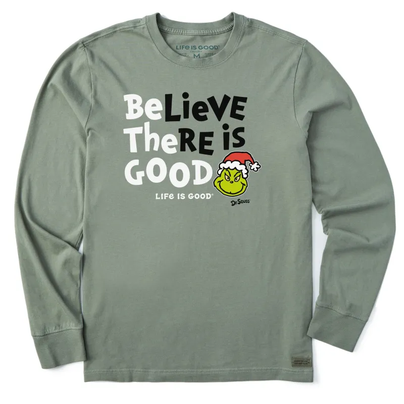 Men's Be The Good Grinch Long Sleeve Crusher Tee sold by Life is Good