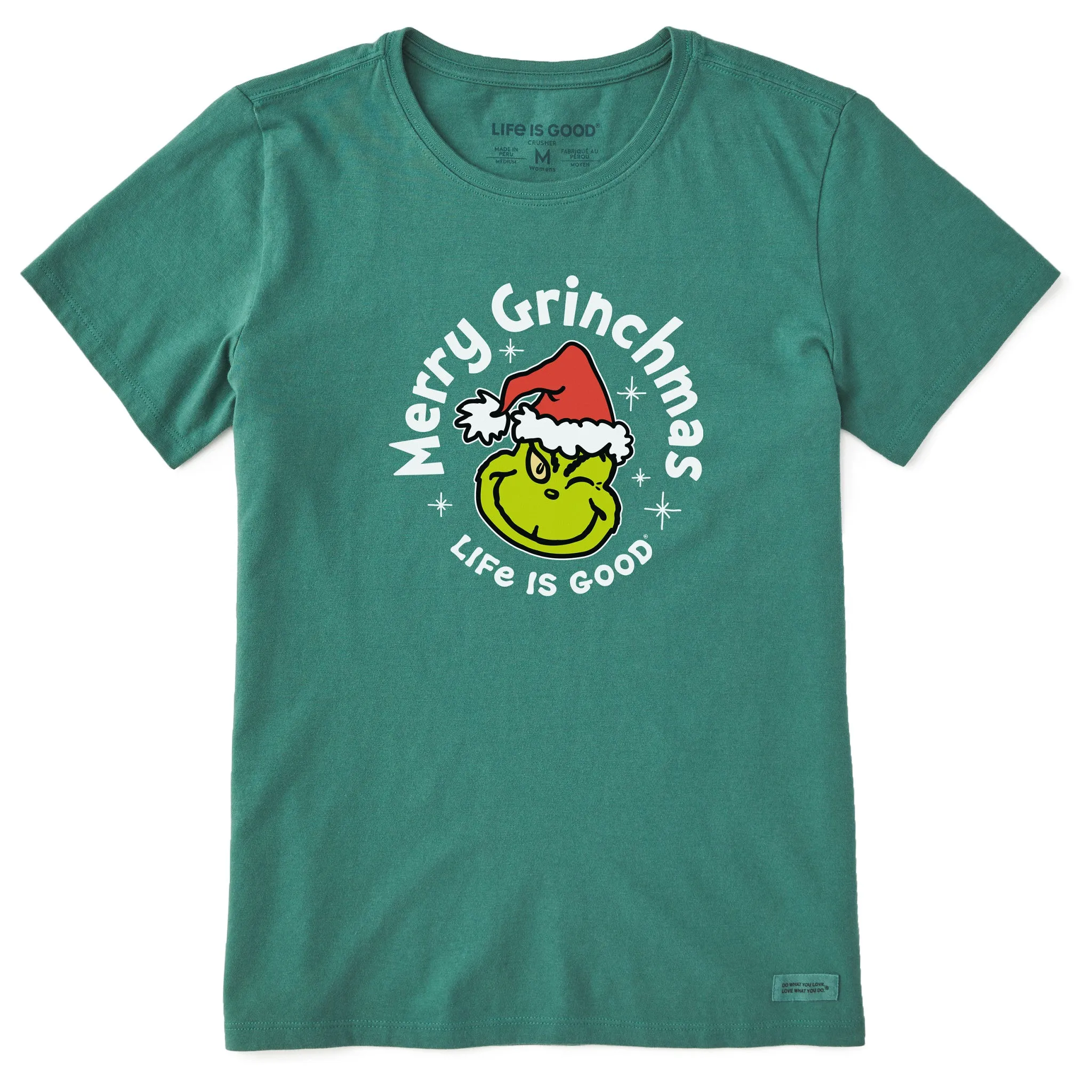 Women's Merry Grinchmas Wink Short Sleeve Crusher Tee sold by Life is Good