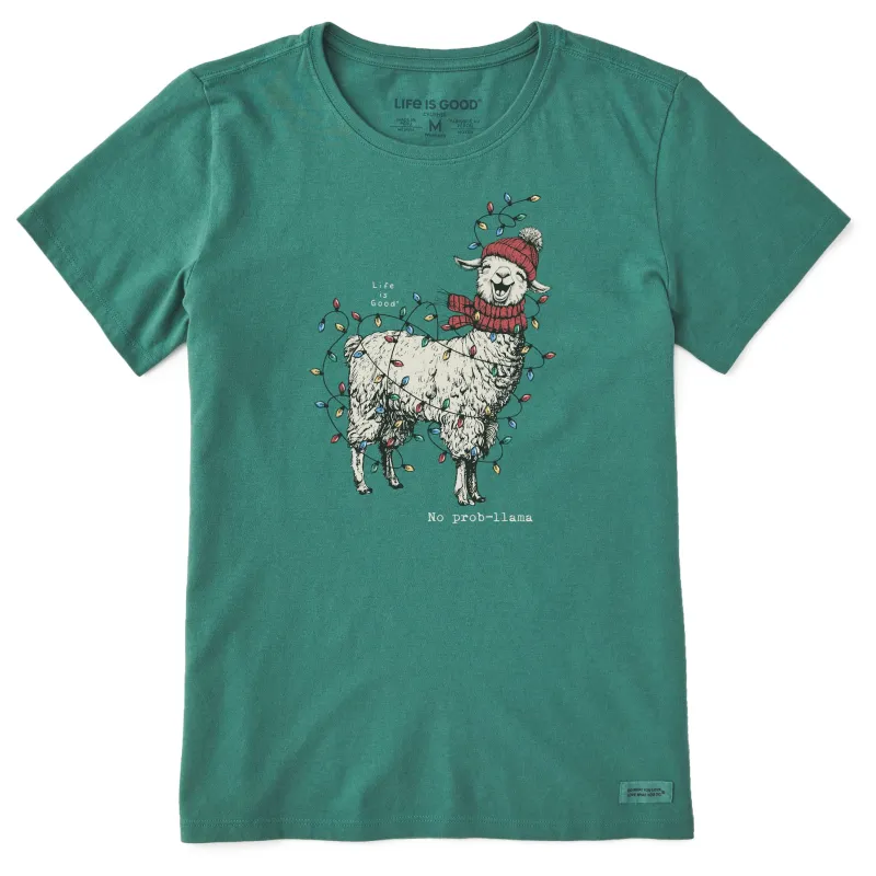 Women's No Prob-llama Lights Short Sleeve Crusher Tee sold by Life is Good