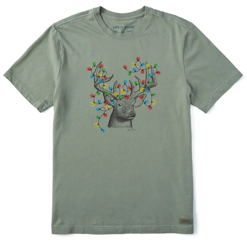Men's Buck Head Xmas Lights Short Sleeve Crusher Tee sold by Life is Good