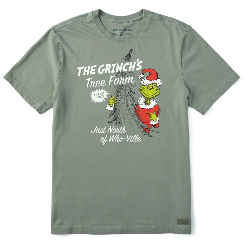 Men's Grinch's Tree Farm Short Sleeve Crusher Tee sold by Life is Good