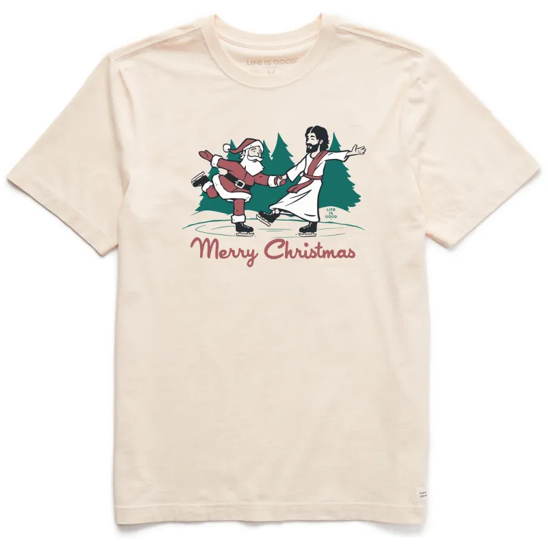 Men's Merry Christmas Skaters Short Sleeve Crusher Tee sold by Life is Good