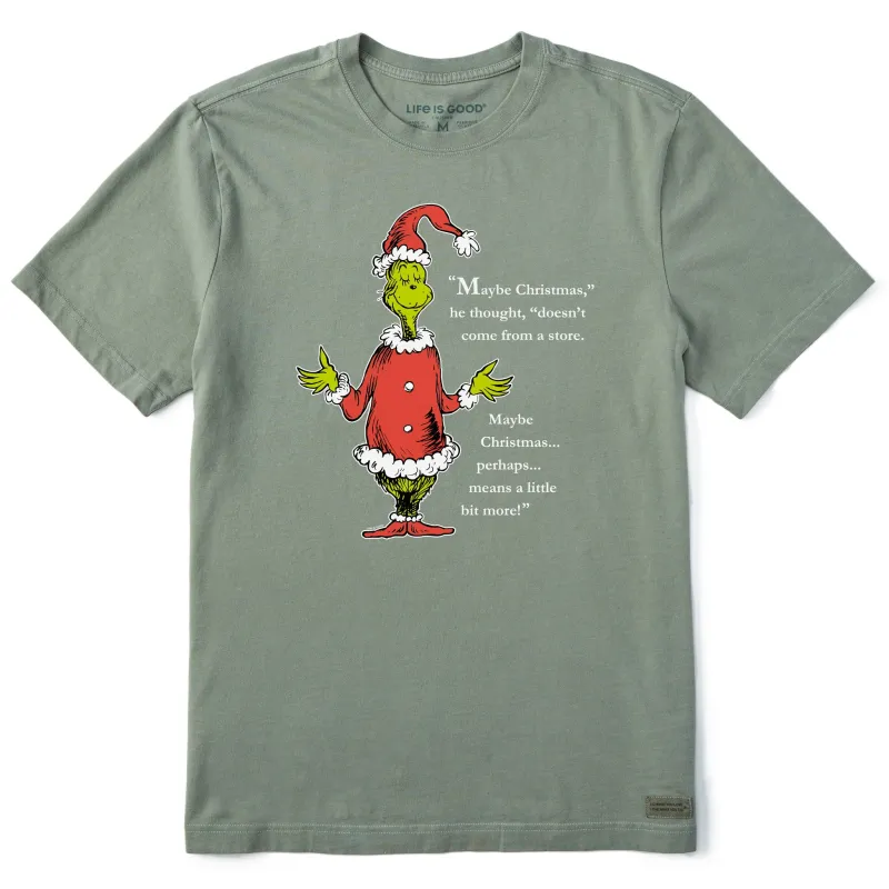 Men's Grinch Meaning of Christmas Short Sleeve Crusher Tee sold by Life is Good