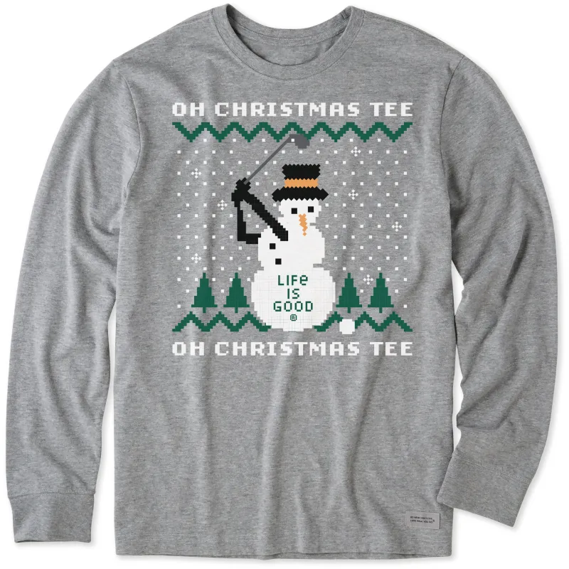 Men's Ugly Sweater Oh Christmas Tee Long Sleeve Crusher Tee sold by Life is Good