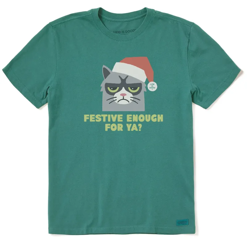 Men's Festive Enough For Ya? Short Sleeve Crusher Tee sold by Life is Good
