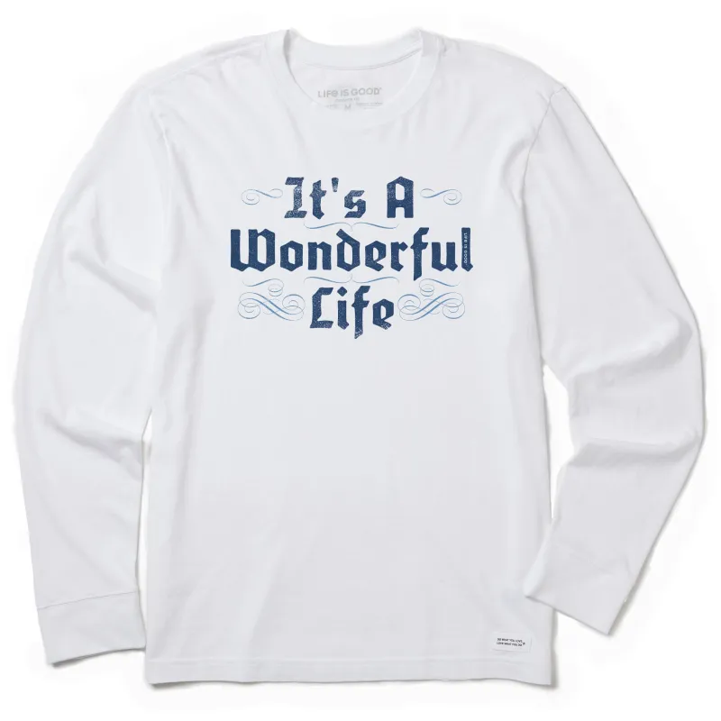 Men's Its A Wonderful Life Long Sleeve Crusher Tee sold by Life is Good