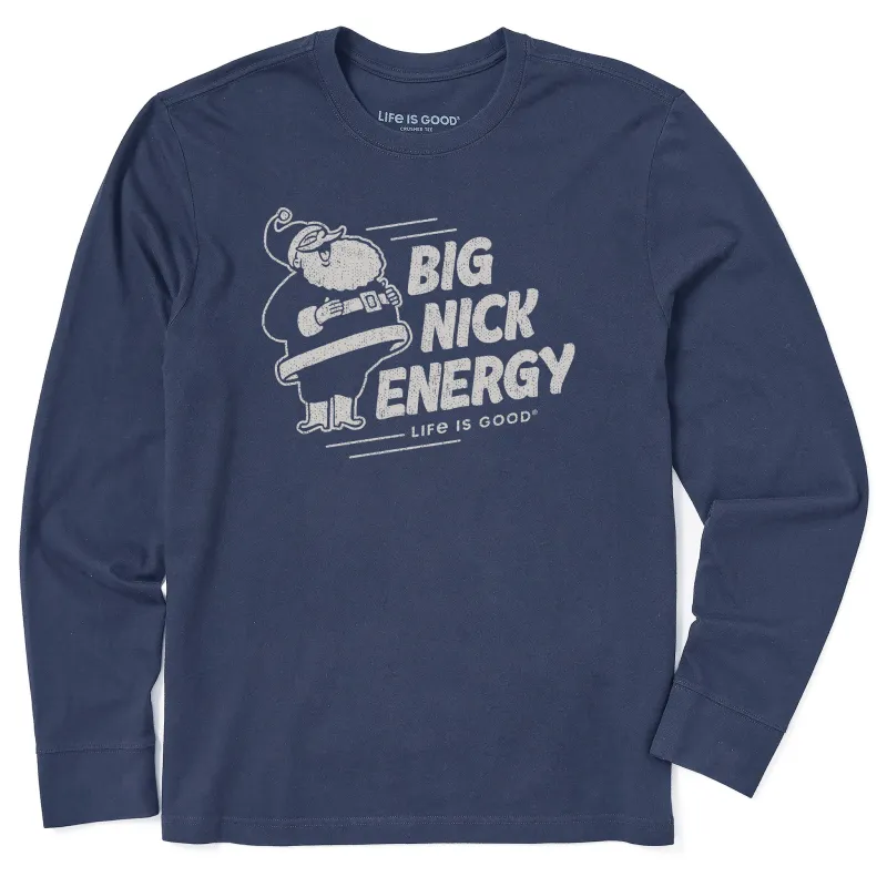 Men's Big Nick Energy Long Sleeve Crusher Tee sold by Life is Good