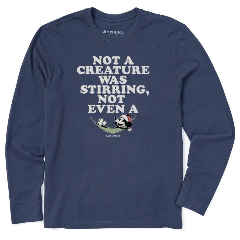 Men's Not a Creature Stirring Willie Long Sleeve Crusher Tee sold by Life is Good