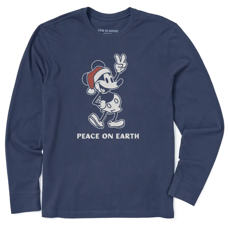 Men's Peace on Earth Willie Long Sleeve Crusher Tee sold by Life is Good